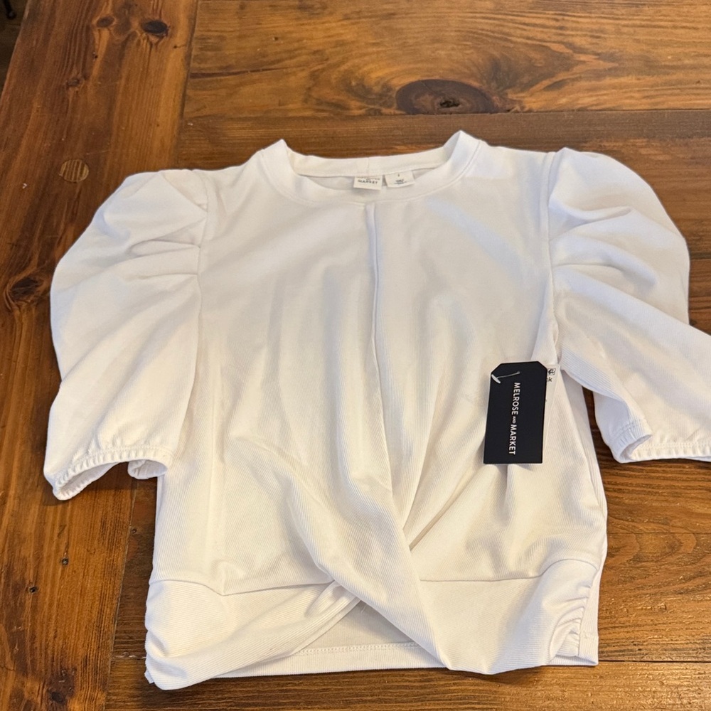 Melrose and Market White Puff Sleeve Kids Blouse
